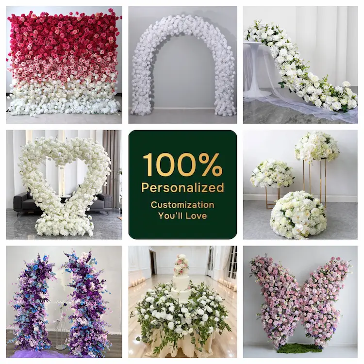 Wedding Flower Wall Backdrop – Artificial Silk Flower Wall Decor