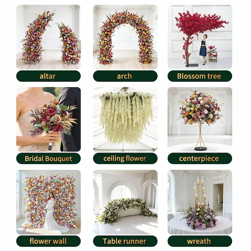 Wedding Flower Wall Backdrop – Artificial Silk Flower Wall Decor