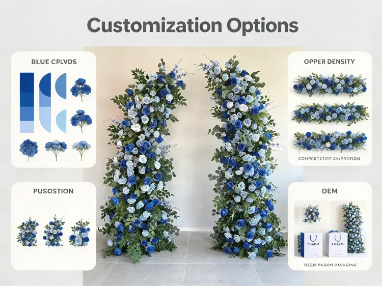 Custom Crescent Arch Blue Shade Ratio Shape Density OEM Service Options