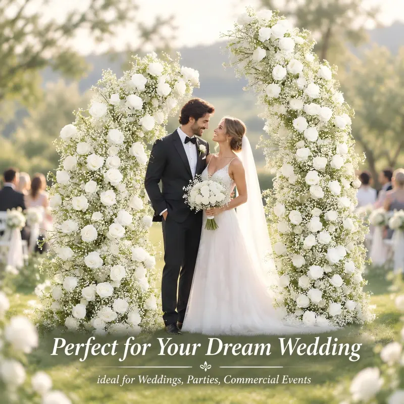White Baby's Breath Crescent Arch – Moon Gate Wedding Arch