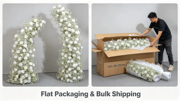 Baby's Breath Crescent Arch Flat Packaging Tissue-Wrapped Sections