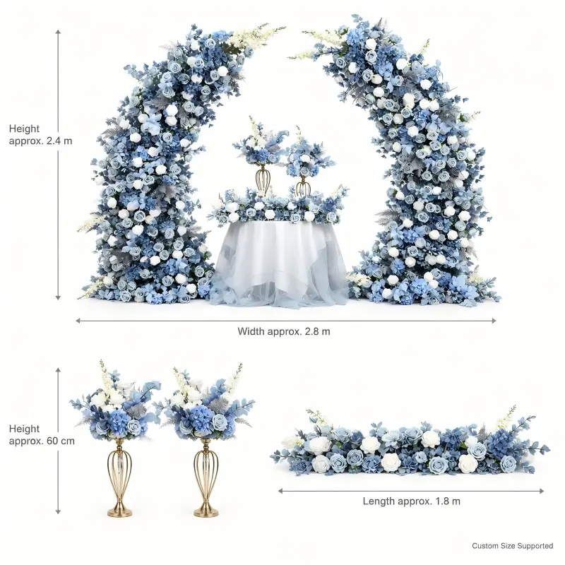 Dusty Blue Crescent Arch – Moon Gate Wedding Arch