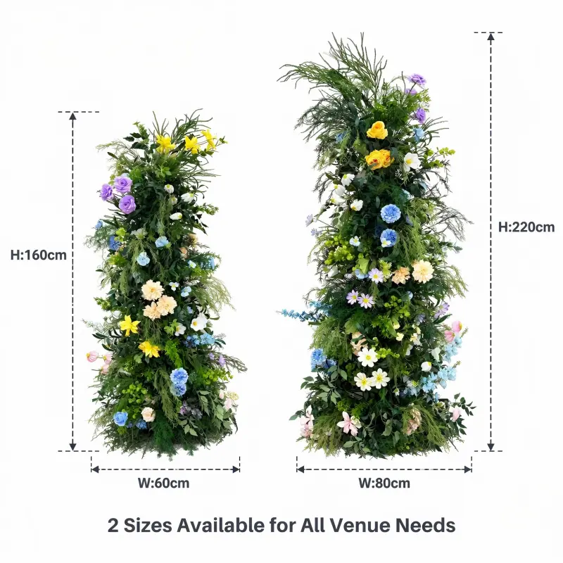 Colorful Mixed Flower Crescent Arch – Moon Gate Wedding Arch