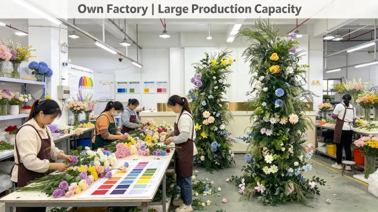 Factory Workers Color Rhythm Map Four-Color Test White Daisy Buffer Crescent Arch Production