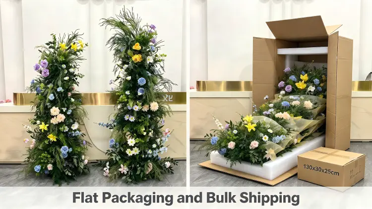 Colorful Mixed Crescent Arch Flat Packaging Yellow Lily Tissue Wrapping Protection