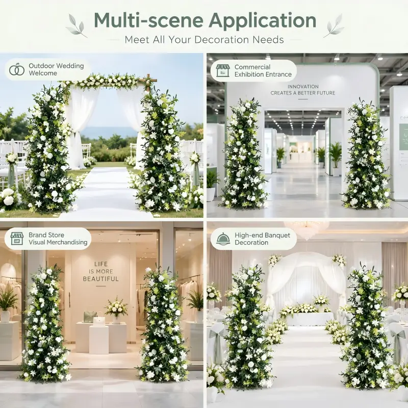 Olive Branch Crescent Arch – White Rose Moon Gate Arch