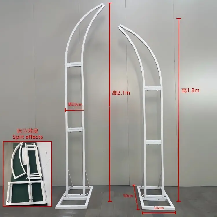 Colorful Floral Pillar Frame Flared Base Weight Plate Quick Connect Assembly Deep Green Metal