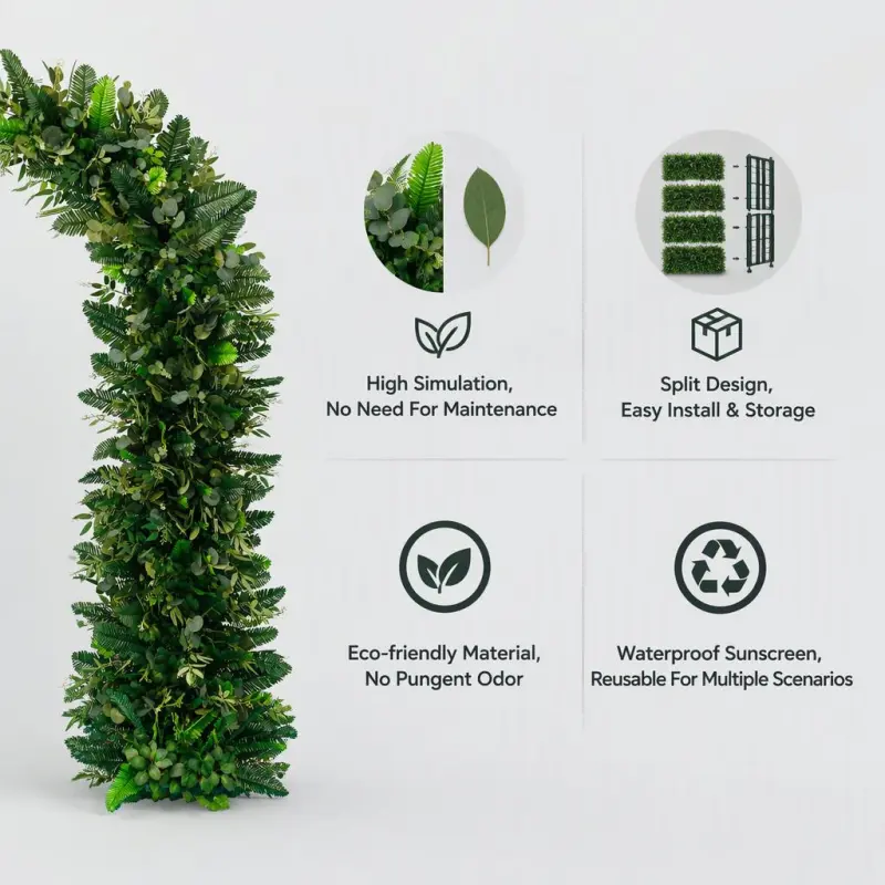 Botanical Crescent Arch – Fern Eucalyptus Greenery Moon Gate