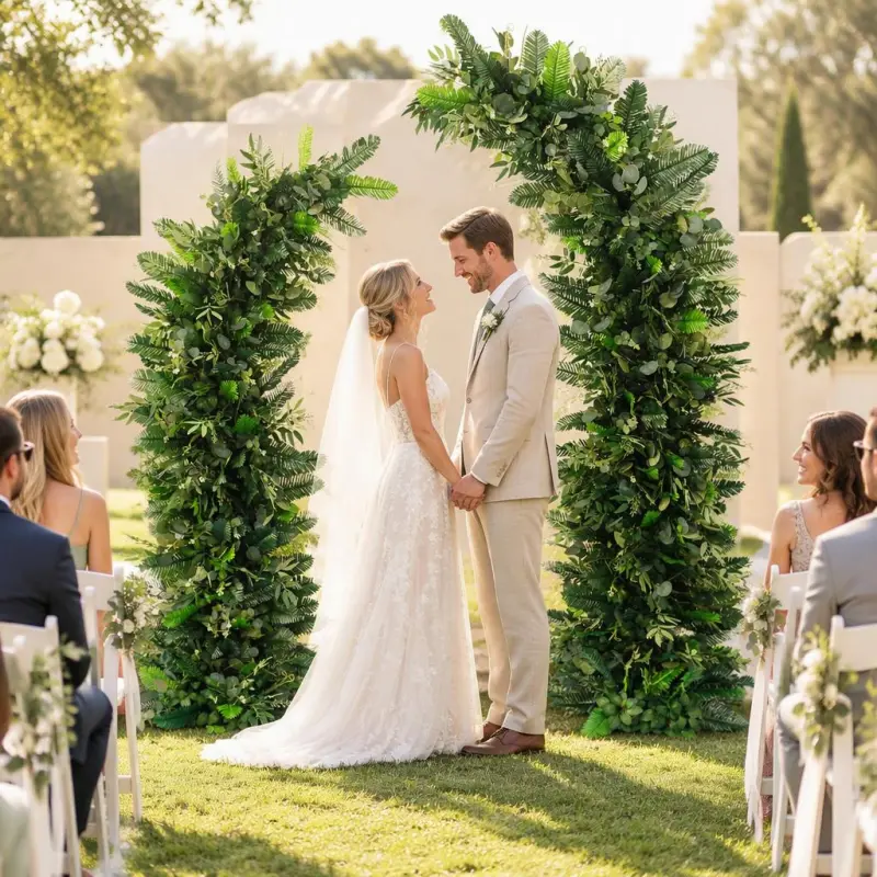 Botanical Crescent Arch – Fern Eucalyptus Greenery Moon Gate