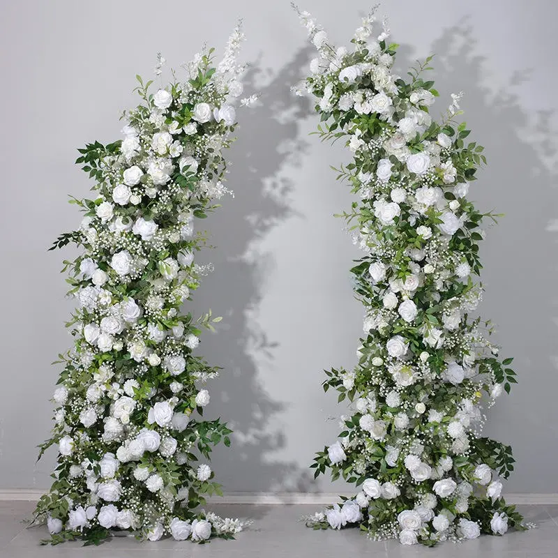 White Crescent Flower Arch – Moon Gate Wedding Arch