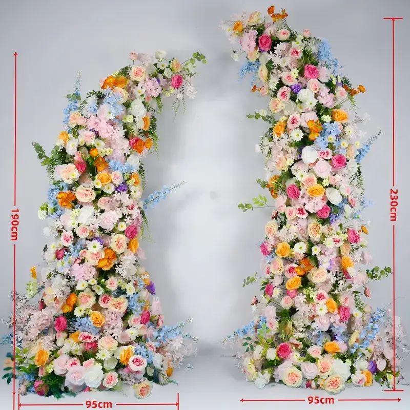 Colorful Floral Pillar Set – Garden Party Wedding Flower Pillars