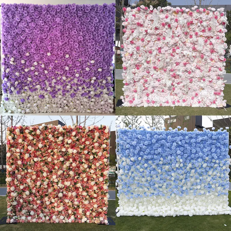 Wedding Flower Wall Backdrop – Artificial Silk Flower Wall Decor