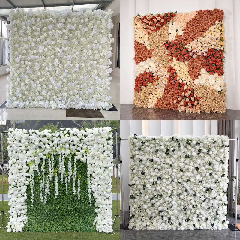 Wedding Flower Wall Backdrop – Artificial Silk Flower Wall Decor