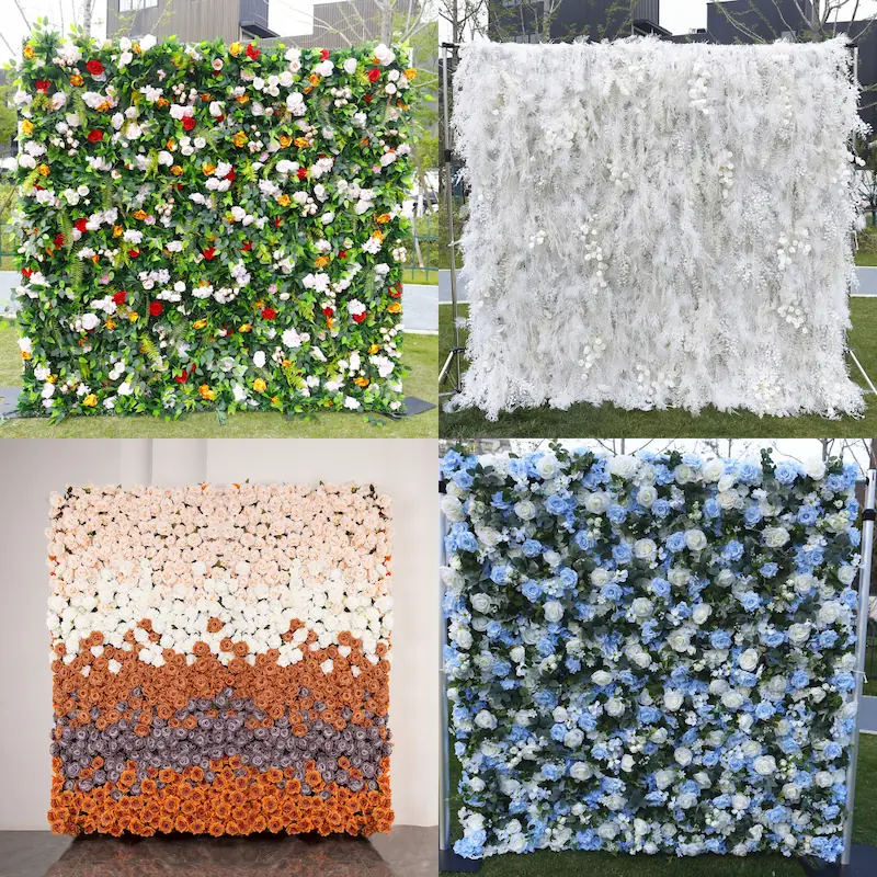 Wedding Flower Wall Backdrop – Artificial Silk Flower Wall Decor