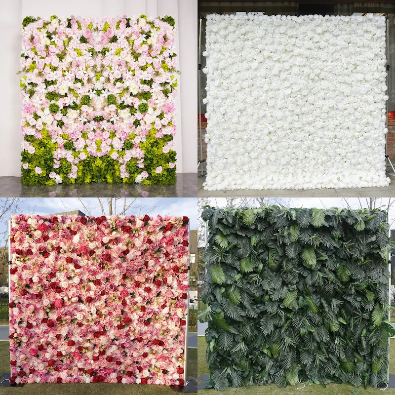 Wedding Flower Wall Backdrop – Artificial Silk Flower Wall Decor