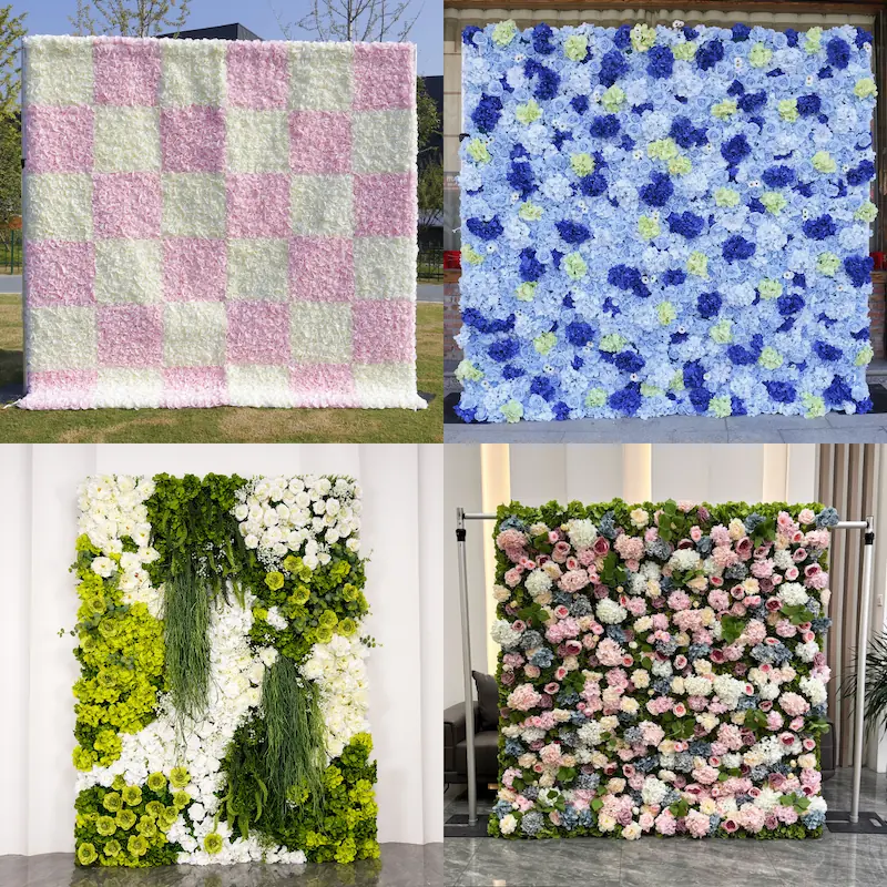 Wedding Flower Wall Backdrop – Artificial Silk Flower Wall Decor