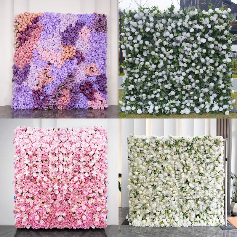 Wedding Flower Wall Backdrop – Artificial Silk Flower Wall Decor