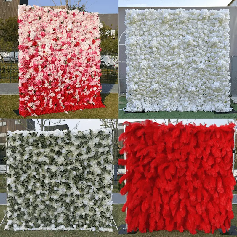Sakura Artificial Flower Wall – Pink Wedding Backdrop Decor（Romantic Pink Floral Wall for Weddings & Proposals）