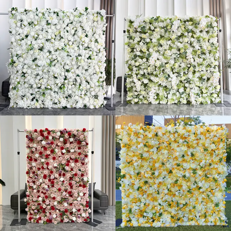 Sakura Artificial Flower Wall – Pink Wedding Backdrop Decor（Romantic Pink Floral Wall for Weddings & Proposals）
