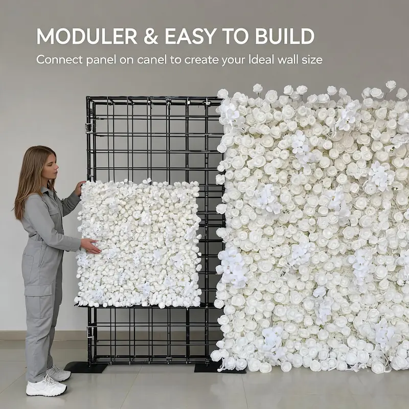 Wedding Flower Wall Backdrop – Artificial Silk Flower Wall Decor