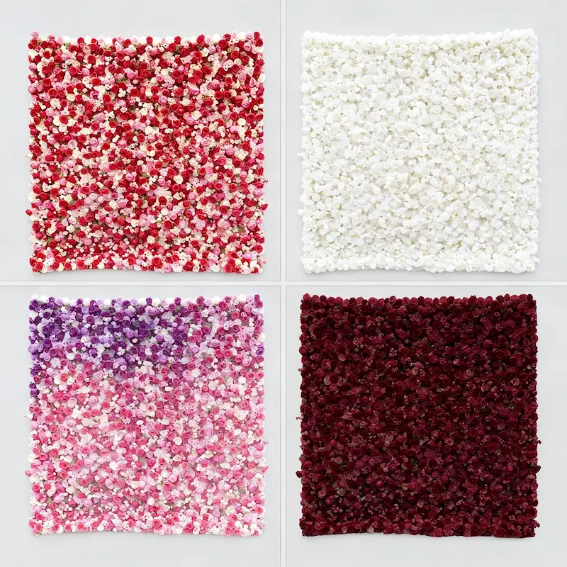 Flower Wall Backdrop – Wedding Party Photography Background（Factory Direct·Custom Sizes & Colors）