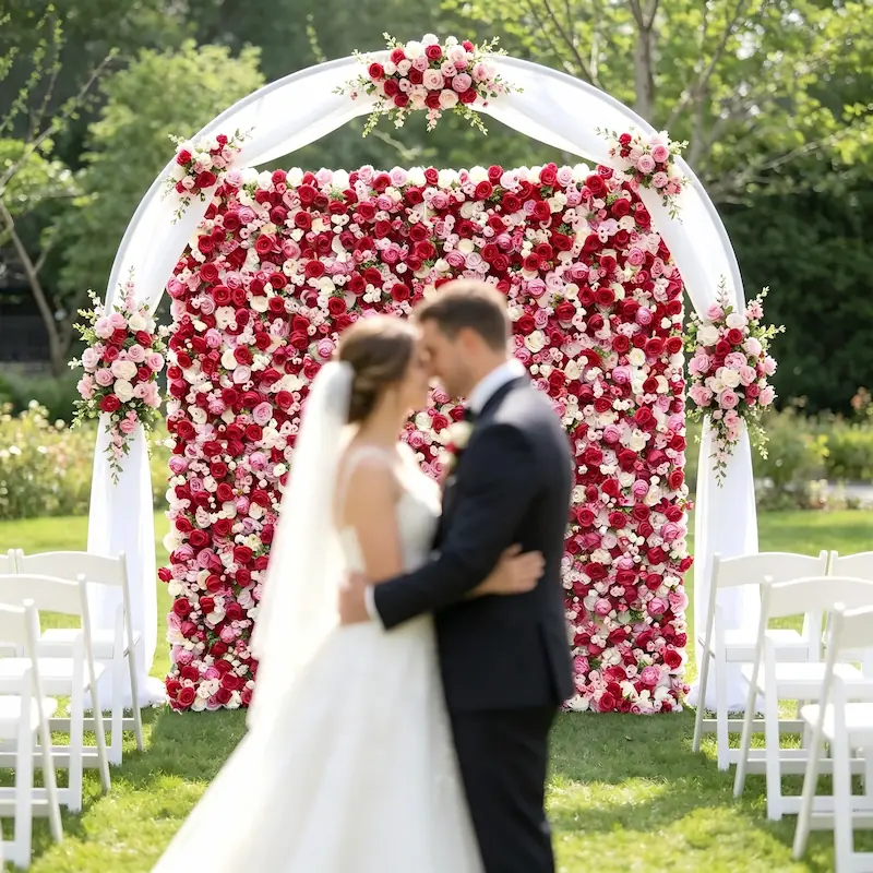 Flower Wall Backdrop – Wedding Party Photography Background（Factory Direct·Custom Sizes & Colors）