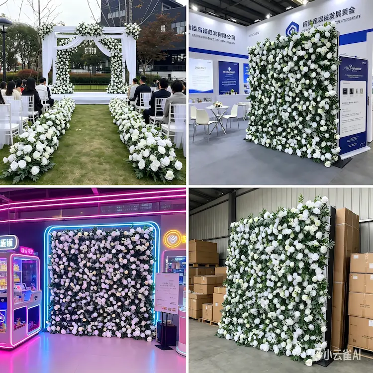 roll up portable flower wall multiple scenes wedding exhibition pop up rental