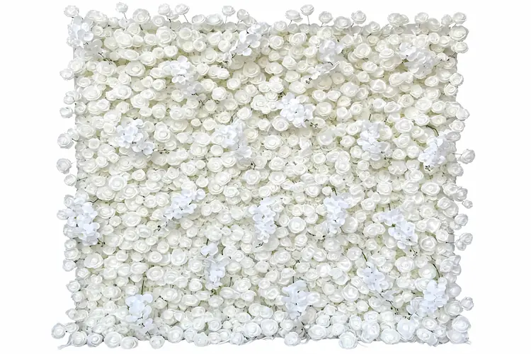 silk flower wall backdrop front view premium sheen