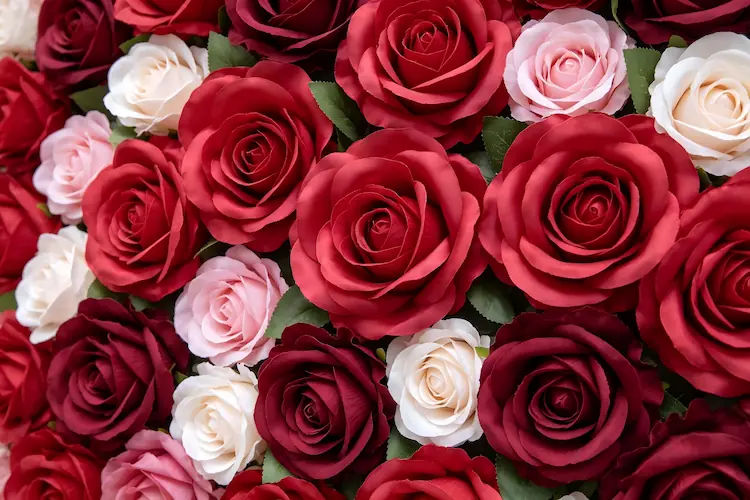 artificial flower backdrop texture close up silk petals