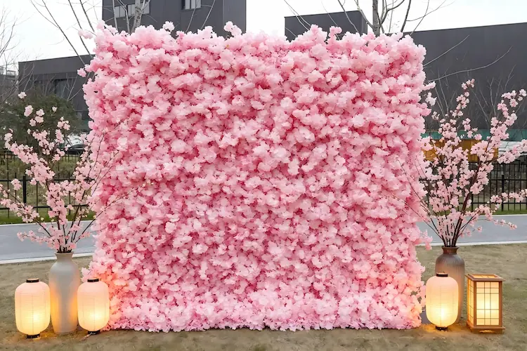 sakura flower wall with cherry blossom theme cultural aesthetic