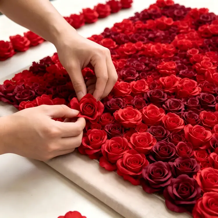 handmade artificial flower wall craftsmanship quality