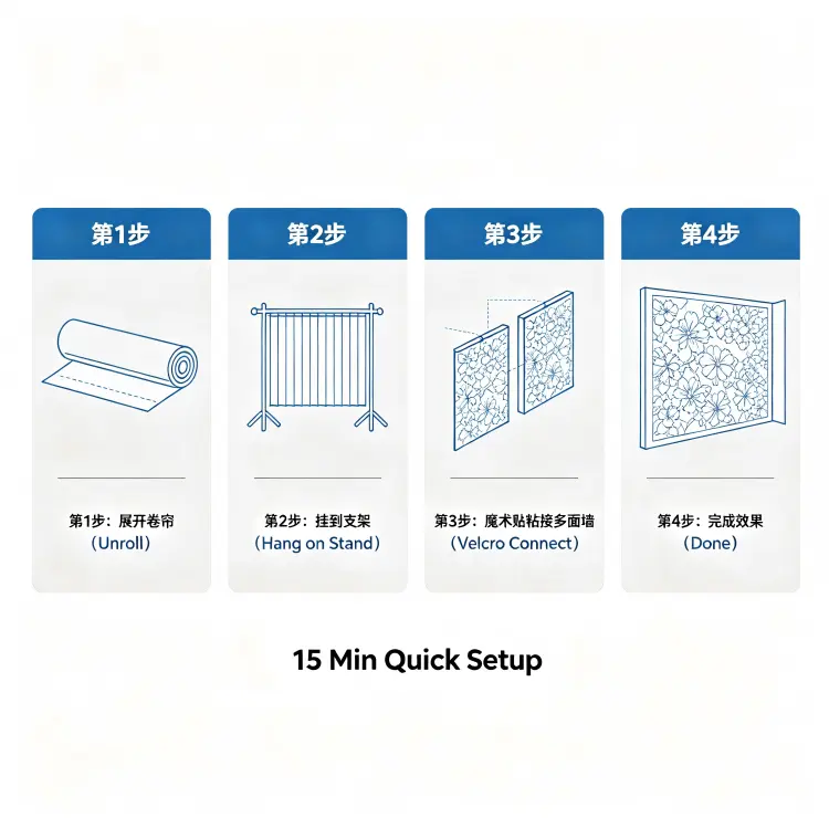 flower wall panel 4 step assembly guide quick setup