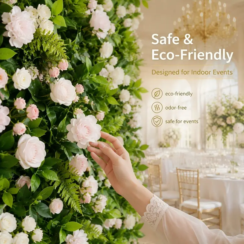5D Flower Wall Backdrop – 3D Artificial Greenery Floral Wall
