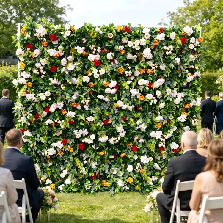 5D flower wall backdrop outdoor garden wedding
