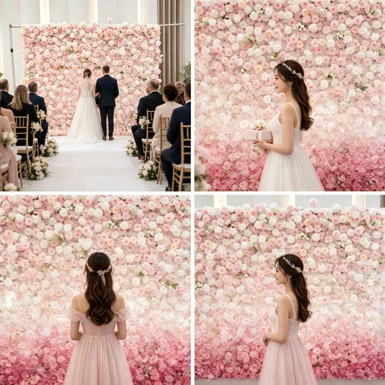 pink rose flower wall four applications wedding bridal shower baby shower photo booth