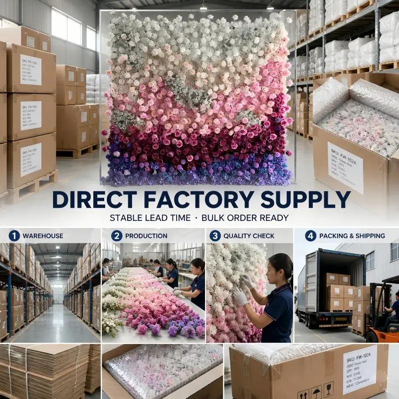 Foldable Flower Wall Backdrop with Stand – Portable Pink Purple Gradient