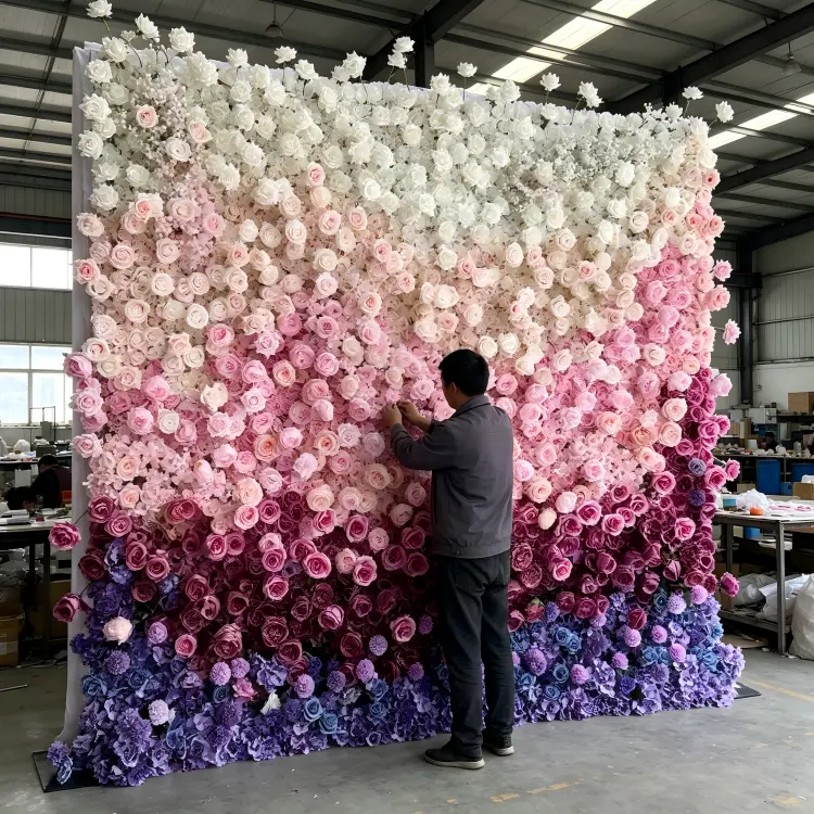 handmade artificial flower wall craftsmanship quality