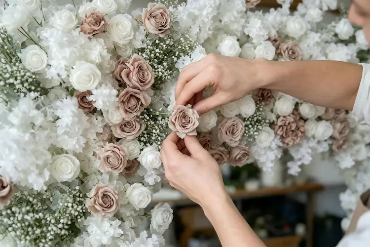 handmade silk flower arrangement artisan craftsmanship