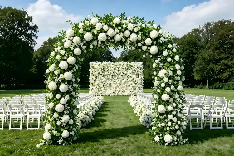 greenery arch and flower aisle runner matching decor set