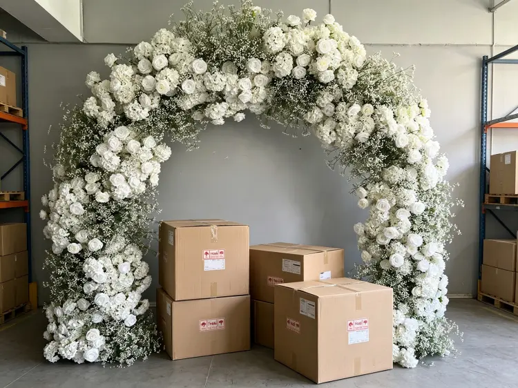 Flower Arch Disassembled Flat Packaging Carton Box Shipping Protection for Bulk Wholesale Orders