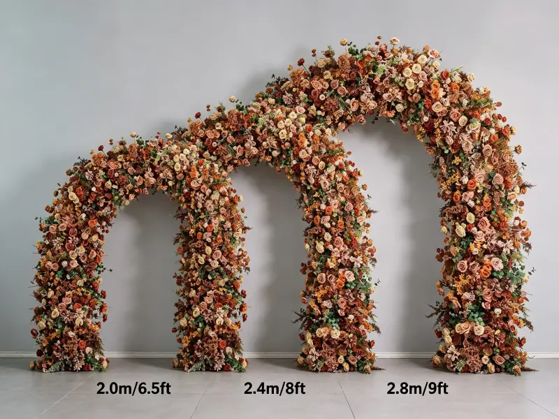 Outdoor Wedding Arch Size Comparison 2.0m 2.4m 2.8m Height Guide
