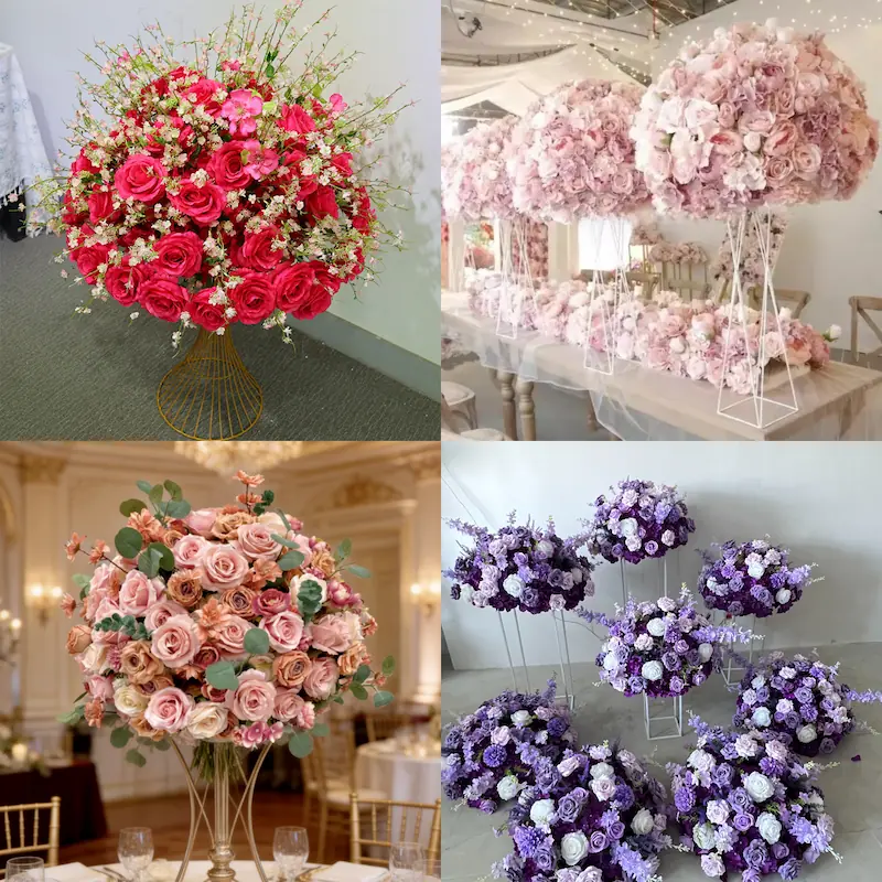 Flower Ball Centerpieces – Artificial Flower Ball for Table（Versatile Floral Decor for Weddings, Parties & Events）
