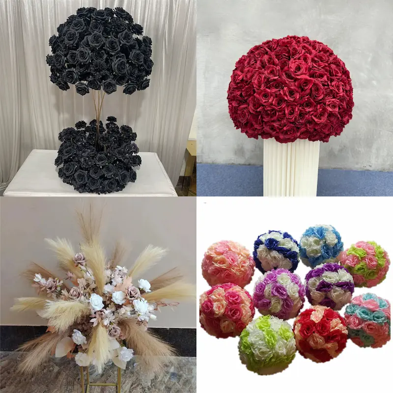Flower Ball Centerpieces – Artificial Flower Ball for Table（Versatile Floral Decor for Weddings, Parties & Events）