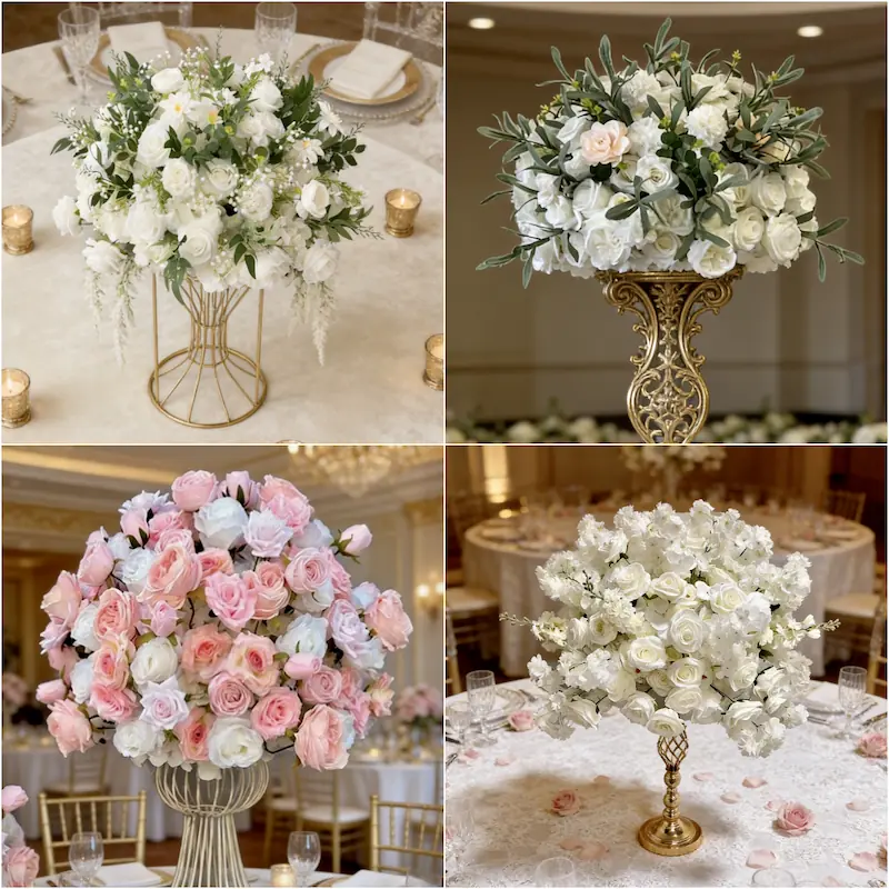 White Flower Ball – Artificial White Rose Flower Ball（Pure White Rose Ball for Weddings, Events & Displays）