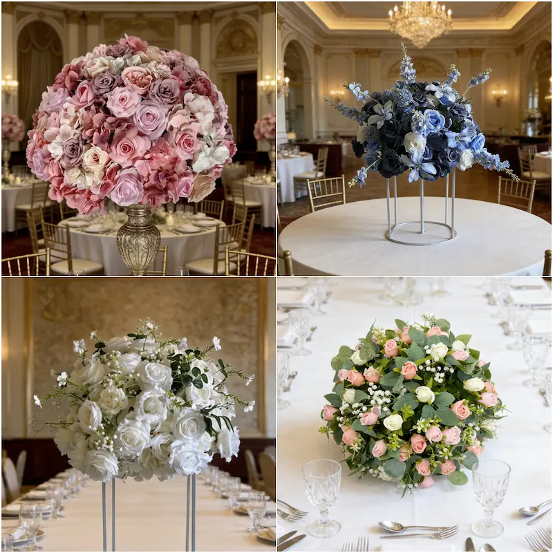 White Flower Ball – Artificial White Rose Flower Ball（Pure White Rose Ball for Weddings, Events & Displays）