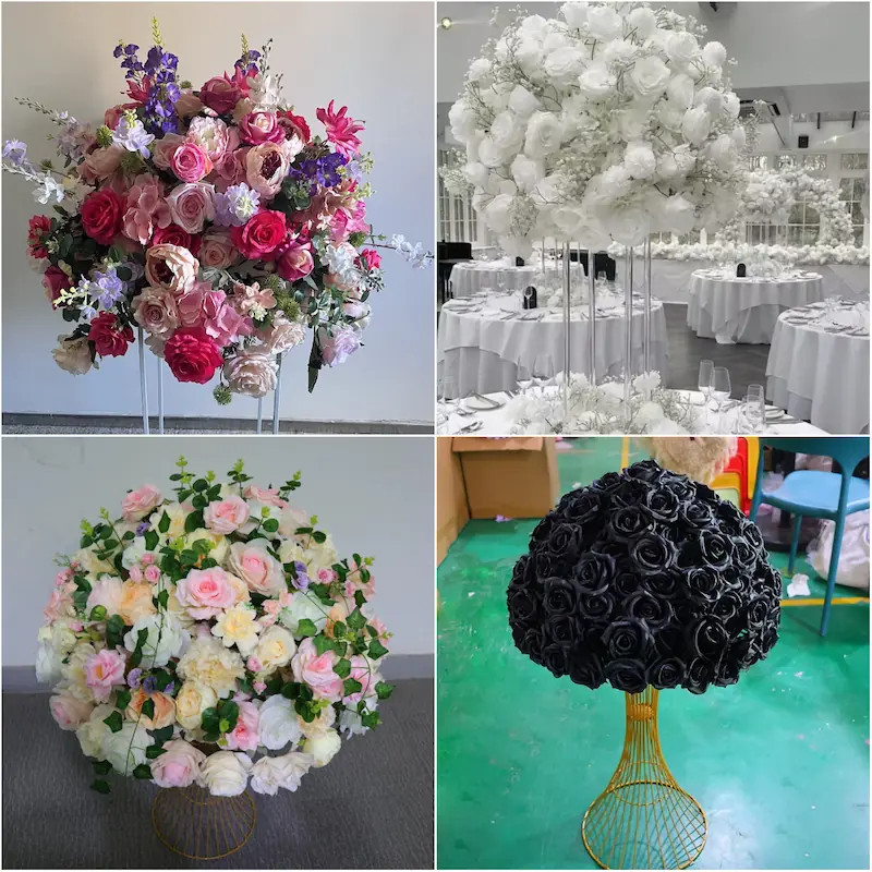 White Flower Ball – Artificial White Rose Flower Ball（Pure White Rose Ball for Weddings, Events & Displays）