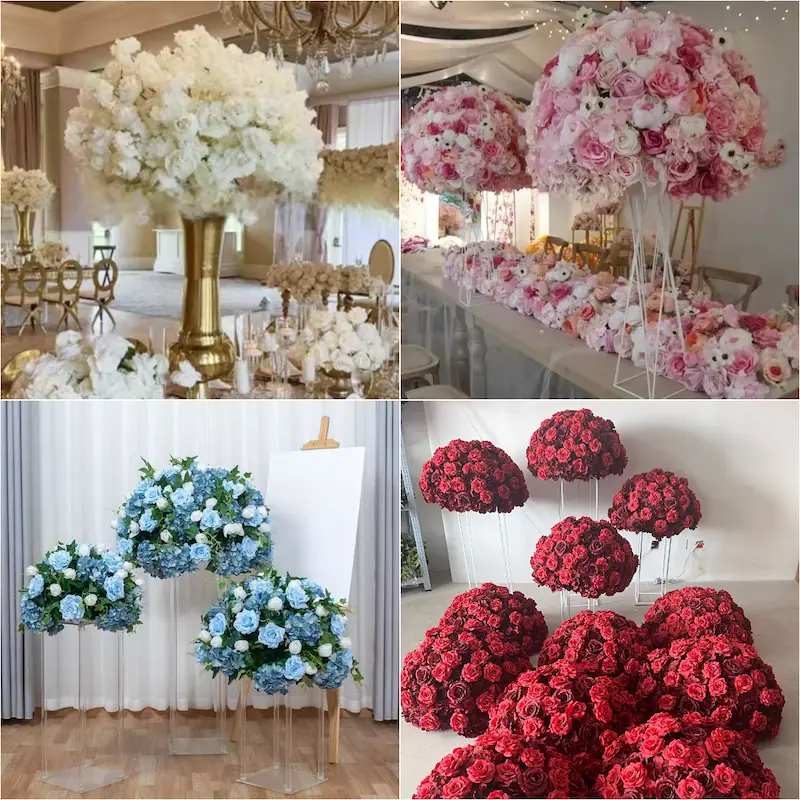 White Flower Ball – Artificial White Rose Flower Ball（Pure White Rose Ball for Weddings, Events & Displays）
