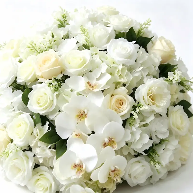 Flower Ball – Artificial Flower Ball Centerpiece for Wedding（Lush Silk Flower Ball for Tables, Hanging & Displays）