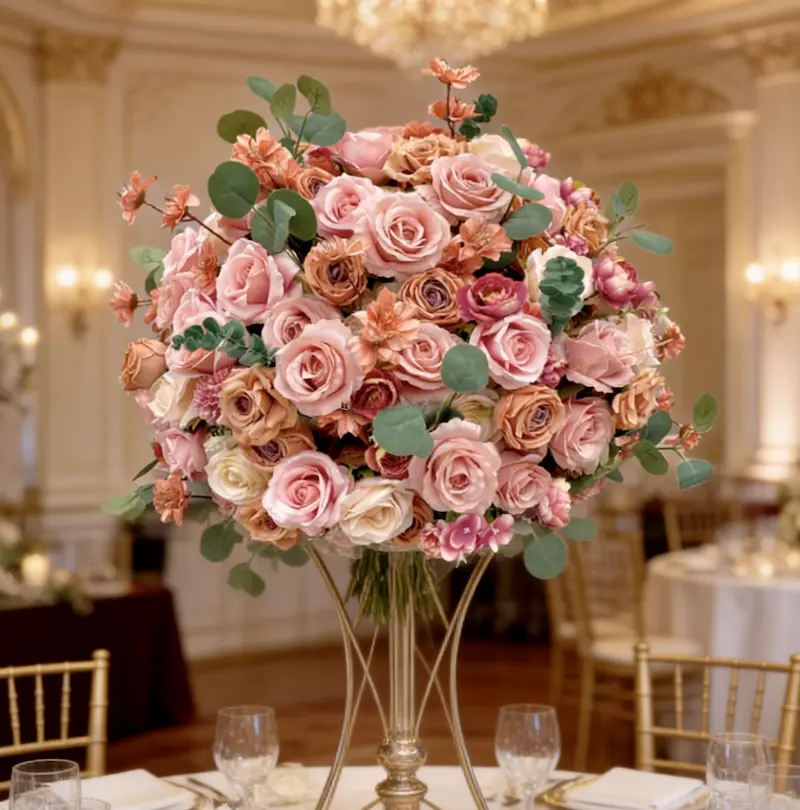 Wedding Flower Arrangements – Artificial Silk Flower Ball（Premium Silk Floral Decor for Wedding Ceremony & Reception）