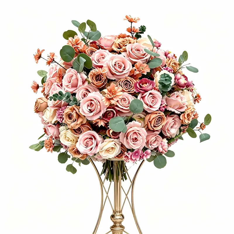 Wedding Flower Arrangements – Artificial Silk Flower Ball（Premium Silk Floral Decor for Wedding Ceremony & Reception）